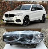 Headlight Headlamp Left 63117471347 & Right 63117471348 (Without Blaster) Compatible With BMW X5 F15 2013-2018 Projector