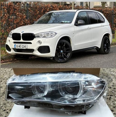 Headlight Headlamp Left 63117471347 & Right 63117471348 (Without Blaster) Compatible With BMW X5 F15 2013-2018 Projector