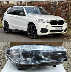 Headlight Headlamp Left 63117471347 & Right 63117471348 (Without Blaster) Compatible With BMW X5 F15 2013-2018 Projector