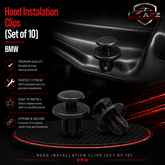 Hood Instalation Clips (Set of 10) Code:1474 Compatible With BMW