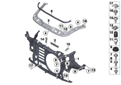 Radiator Support 51647248799 Compatible With Mini Cooper S (R56) & MINI Convertible (R57)