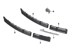 Front Middle Bumper Lower Center Mesh Bezel Grille 51117295273 Compatible With BMW 7 Series (F01, F02, F03, F04) 2013-2015 Tag-BG-59