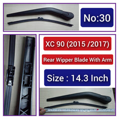 Rear Wiper Blade (14.3 Inch) With Arm Compatible with VOLVO XC90 2015-2017 Tag-WBR-30
