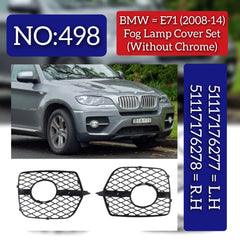 Fog Lamp Cover Without Chrome Compatible With BMW X6 E71 2008-2014 Fog Lamp Cover Left 51117176277 & Right 51117176278 Tag-FC-498
