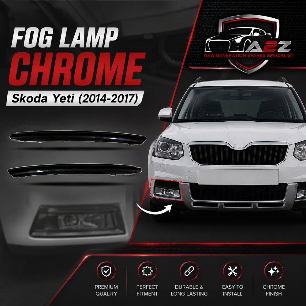 Fog Lamp Chrome Set Left 5L0853767 5L0853767A & Right 5L0853768 5L0853768A Compatible With Skoda Yeti (2014-2017) Tag No.1102