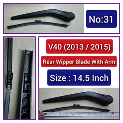Rear Wiper Blade (14.5 Inch) With Arm Compatible with VOLVO V40 2013-2015 Tag-WBR-31