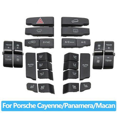 Front Console Air Conditioning Temperature Ventilation Volume AC Button Caps 7P5907040 Compatible With PORSCHE CAYENNE & PANMERA & MACAN