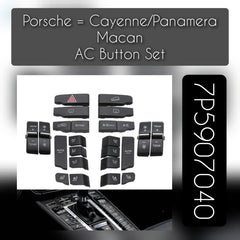 Front Console Air Conditioning Temperature Ventilation Volume AC Button Caps 7P5907040 Compatible With PORSCHE CAYENNE & PANMERA & MACAN