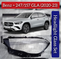 Front Headlight Glass Compatible with MERCEDES BENZ B-CLASS W247 & GLA W157 2020-2023