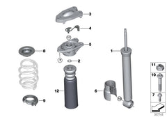 Rear Right Air Suspension Shock Absorber Strut 37106864762 33526852420 Compatible With MINI (F55) | MINI / COOPER & MINI (F56) | MINI / COOPER