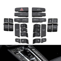 Front Console Air Conditioning Temperature Ventilation Volume AC Button Caps 7P5907040 Compatible With PORSCHE CAYENNE & PANMERA & MACAN