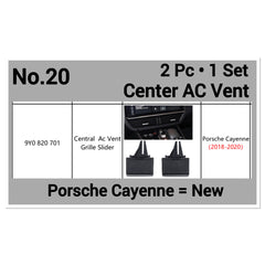 Center Air Conditioner Back Ac Vent Grille Outlet Tab Clip Slider Repair Kit 9Y0820701 Compatible With PORSCHE CAYENNE 2018-2020 (Set Of 2)