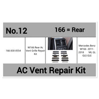 Rear AC Conditioner Air Vent Grill Outlet Tab Clip Repair Kit 1668300554 Compatible With MERCEDES BENZ GLE W166 & GLS W166 & GL-CLASS W166 & M-CLASS W166 Tag-ACR-12