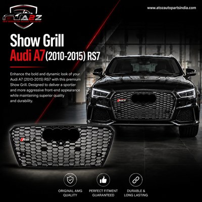 Show Grill Compatible With Audi A7 (2010-2015) RS7 Black Chrome No.176