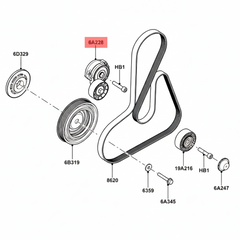 Belt Tensioner With Pulley LR003651 Compatible with LAND ROVER FREELANDER 2 (L359) | LR2 & RANGE ROVER EVOQUE (L538) & JAGUAR XE (X760) & XJ (X351) & XF I (X250)