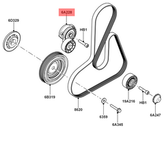 Belt Tensioner With Pulley LR003651 Compatible with JAGUAR F-PACE (X761) & XE (X760) & XF II (X260)