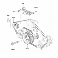 Belt Tensioner With Pulley LR035546 LR010756 Compatible with LAND ROVER DISCOVERY V (L462) & RANGE ROVER III (L322) & RANGE ROVER SPORT I (L320)