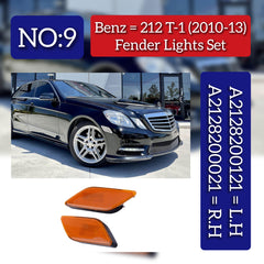 Front Bumper Reflector Left 2128200121 & Right 2128200021 Compatible with Mercedes Benz E-CLASS W212 2010-2013 Tag-FBL-09