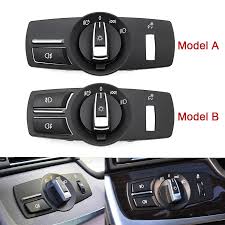 Headlight Switch Cover Panel 4 PCS Set 61316803965 Compatible With BMW 5 Series (F10) 5 Gran Turismo (F07) 7 Series (F01, F02, F03, F04) X3 (F25)