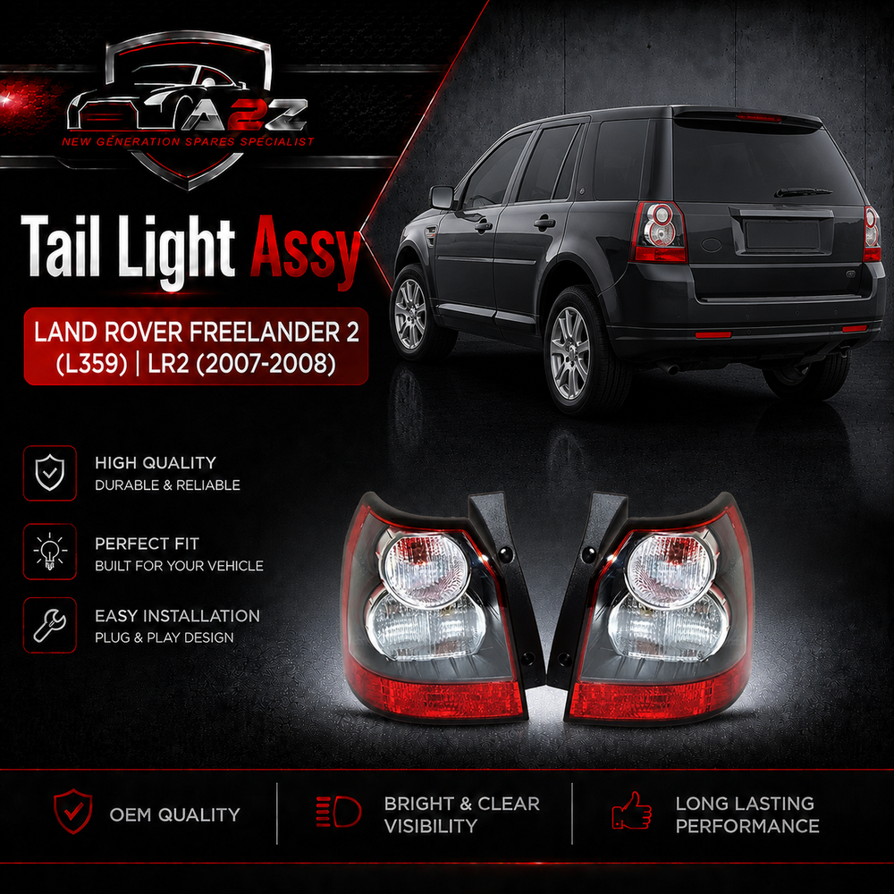 Tail Light Rear Lamp Compatible With LAND ROVER FREELANDER 2 (L359) | LR2 (White) Tail Light Rear Lamp Left LR022053 & Right LR022050 Tag-TLR-06