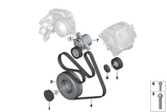 Belt Tensioner With Pulley 11287619248 Compatible with BMW 5 Series F10 & X3 (F25)