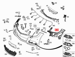 Front Bumper Bracket Left 2048854165 & Right 2048854265 Compatible With MERCEDES-BENZ C-CLASS (W204) T-2 2012-2015 Tag No.761