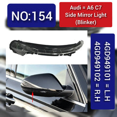 Dynamic Turn Signal LED Mirror Light Left 4GD949102 & Right 4GD949101 Compatible with AUDI A6 C7 Tag-MLA-154