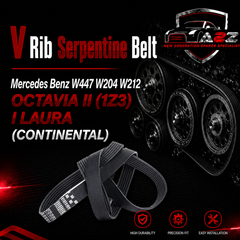 V-Ribbed Serpentine Belt 0049930796 Compatible With Mercedes Benz W447 W204 W212