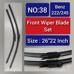 Front Wiper Blade Set (26'22 Inch) Compatible with Mercedes Benz B-CLASS W245 & S-CLASS W222 Tag-WBF-38