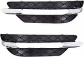 Fog Lamp Cover With Chrome Compatible With MERCEDES-BENZ C-CLASS W204 2012-2014 Fog Lamp Cover With Chrome Left 2048851353 & Right 2048851453 Tag-FC-251