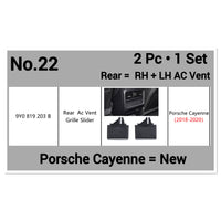 Rear Air Conditioner Back Ac Vent Grille Outlet Tab Clip Slider Repair Kit 9Y0819203B Compatible With PORSCHE CAYENNE 2018-2020 (Set Of 2)