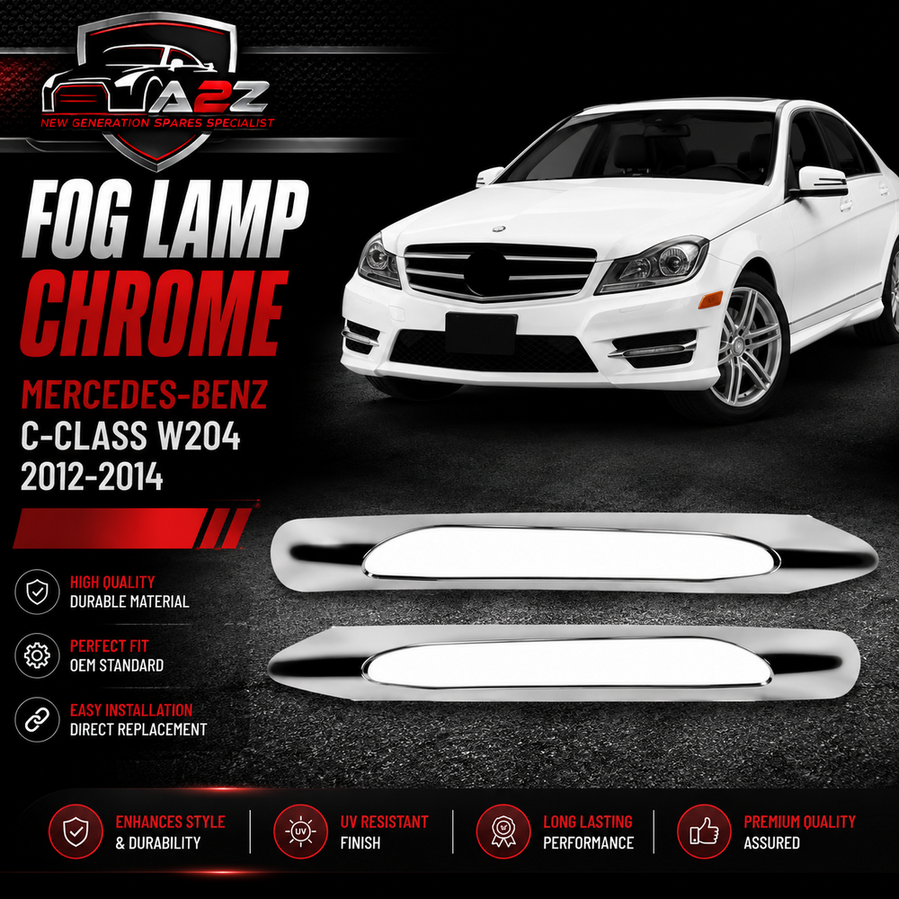 Fog Lamp Chrome Left 2048852974 & Right 2048853074 Compatible With MERCEDES-BENZ C-CLASS W204 2012-2014 Tag-FC-251