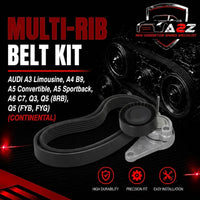 Multi RIB Belt Kit 6PK1026K1 Compatible With AUDI A3 Limousine, A4 B9, A5 Convertible, A5 Sportback, A6 C7, Q3, Q5 (8RB), Q5 (FYB, FYG) (CONTINENTAL)