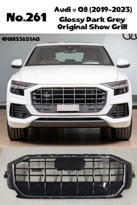 Glossy Dark Grey Original Show Grill Compatible With Audi = Q8 (2019-23) Tag NO.261