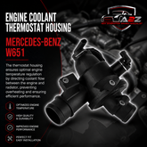 Engine Coolant Thermostat Housing 6512000615 6512001215 6512001500 6512001715 6512002800 For MERCEDES-BENZ C-CLASS W204 & E-CLASS W212 Tag-E-02