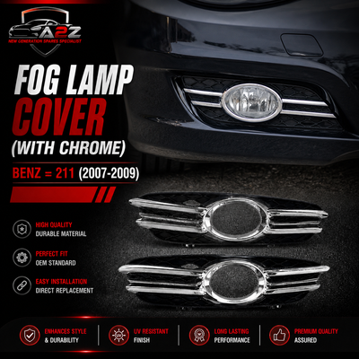 Fog Lamp Cover (With Chrome) Left 2118850822 Right 2118850922 A2118850822 Compatible With Mercedes Benz=211 (2007-2009) Tag No.282