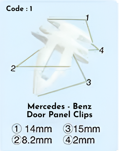 Door Panel Clips (Set of 10) Code:01 Compatible With Mercedce Benz