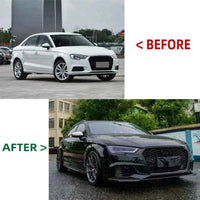 Front Bumper Kit FBK3 Compatible With Audi A3 (2016-2016) Upgrade Into S3