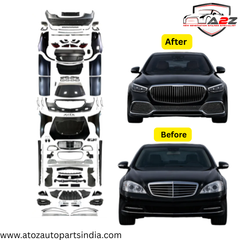 A To Z Compatible With Mercedes Benz S Class W221 (2006-2014) Upgrade Facelift Convert To W223 2024 Lci Maybach Bumper Body Kit Hood Fender Skirts Headlight Taillight Glass With Door (Shipping Cost Not Included In Price)