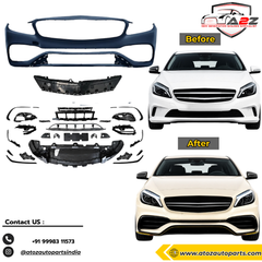 Front Bumper Kit Compatible With Mercedes Benz A Class W176 (2012-2016) Upgrade To Mercedes Benz AMG 45 (Shipping Cost Not Included In Price)