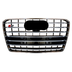 Glossy Black Original Show Grill (Silver + Black Show Grill) 4H0853651AB Compatible With Audi A8 (2015-2018) Quattro Tag No.113