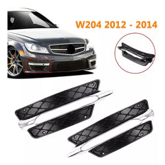 Fog Lamp Cover With Chrome Compatible With MERCEDES-BENZ C-CLASS W204 2012-2014 Fog Lamp Cover With Chrome Left 2048851353 & Right 2048851453 Tag-FC-251