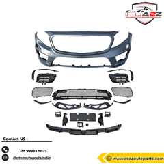 Front Bumper Kit Compatible With Mercedes Benz GLA W156 X156 (2014-2019) Upgrade To Mercedes Benz AMG GLA45 (Shipping Cost Not Included In Price)