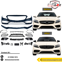 Front Bumper Kit Compatible With Mercedes Benz C Class W205 C205 Coupe (2015-2021) Upgrade To AMG C63 (Shipping Cost Not Included In Price)