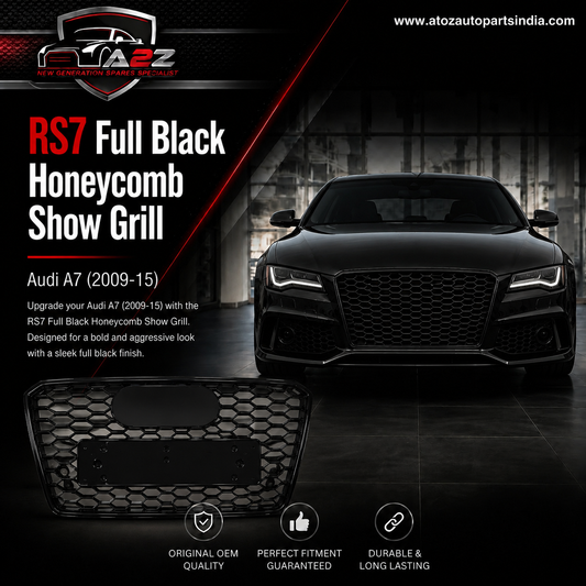 RS7 Full Black Honeycomb Show Grill Compatible With Audi = A7 (2009-15) Tag No.221