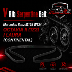 V-ribbed Serpentine Belt 0109979992 Compatible With Mercedes Benz M119 W124