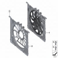 Engine Radiator Cooling Fan Assembly 17428576513 Compatible With BMW 5 Series (G30, F90) 6 Gran Turismo (G32) & 7 Series (G11, G12) & 8 Gran Coupe (G16, F93)