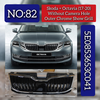 Outer Chrome Show Grill Without Camera Hole 5E0853653C041 5E0853761C2ZZ 5E0853343 Compatible With Skoda Octavia (2017-2020) Tag No.82