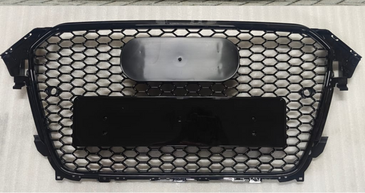 RS4 Full Black Honeycomb Show Grill Compatible With Audi A4 B8 Facelift (2013-16) Tag No.14