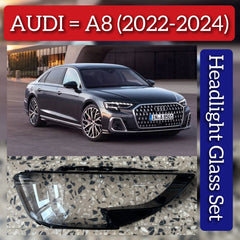 Headlight Glass Set Compatible With AUDI A8 (2022-2024)